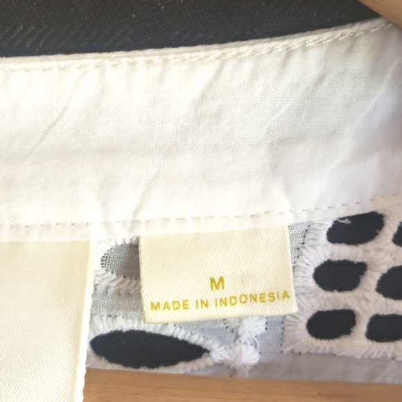 Anthropologie Maeve Geo Eyelet Shirtdress Size Medium - Picture 7 of 11